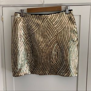 Top Shop Gold Sequin Mini Skirt